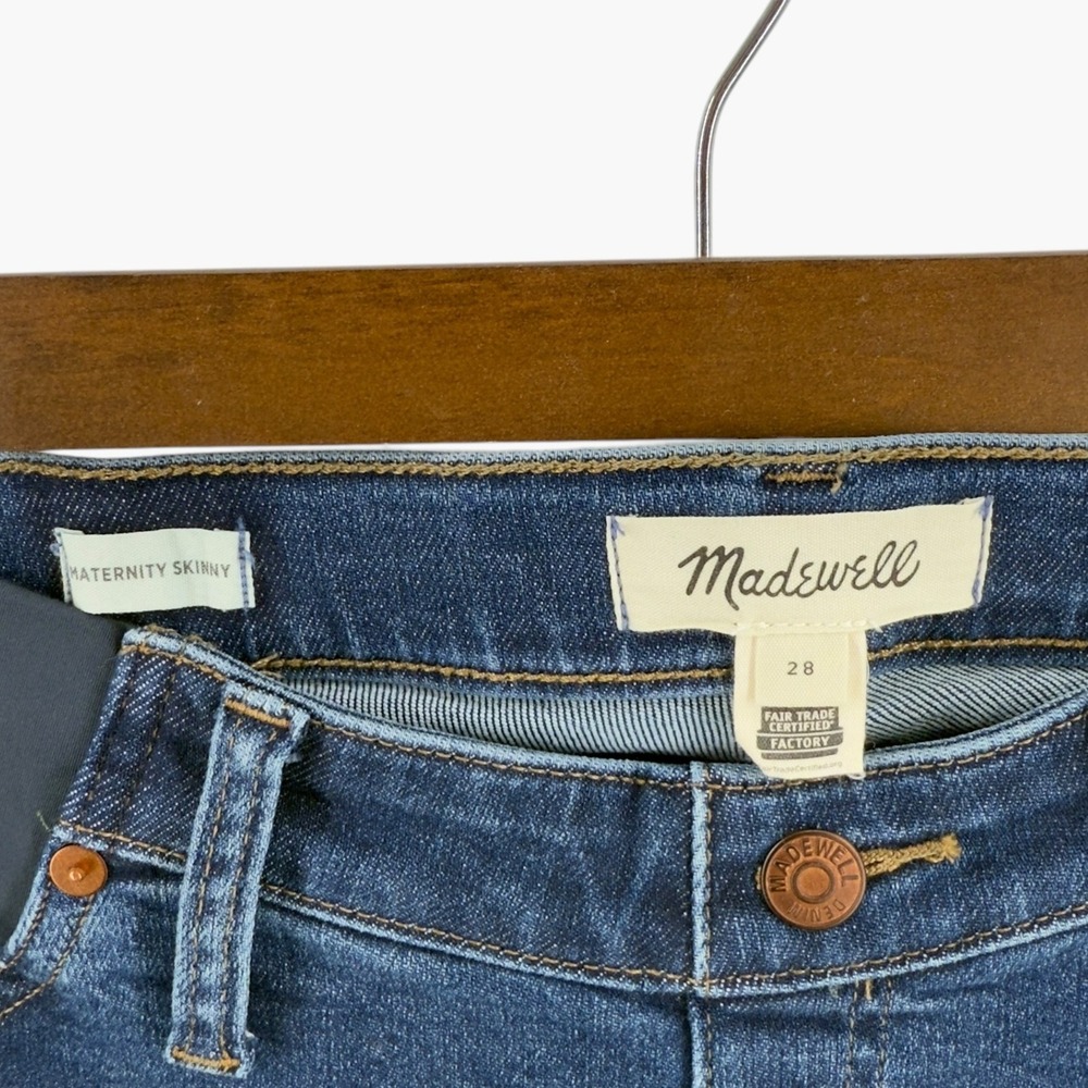 Madewell Maternity Side Panel Skinny Jeans in Wendover Wash Size 28 - Picture 4 of 9